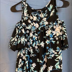 Floral Print Shoulder-less Blouse